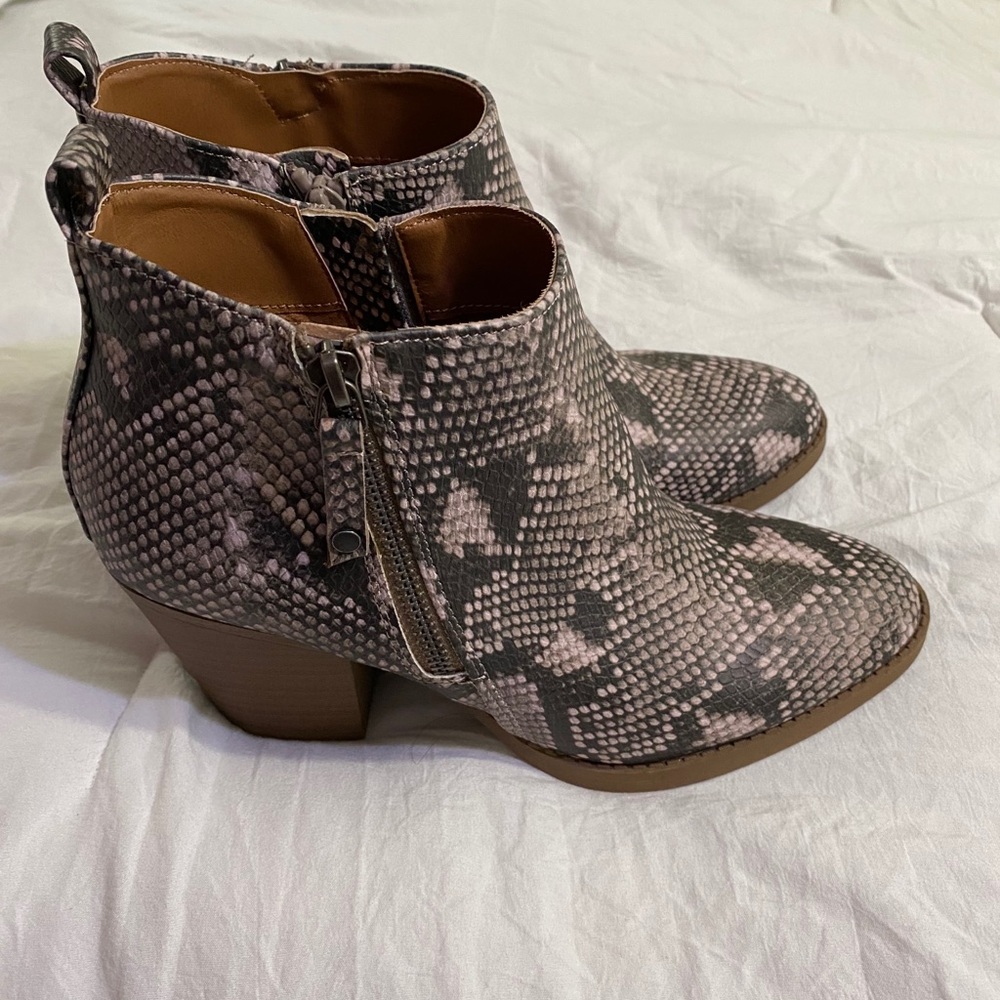 Snakeskin Booties